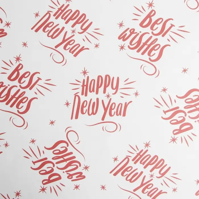 Бумага упаковочная крафтовая &laquo;Happy new year&raquo;, 70 х 100 см