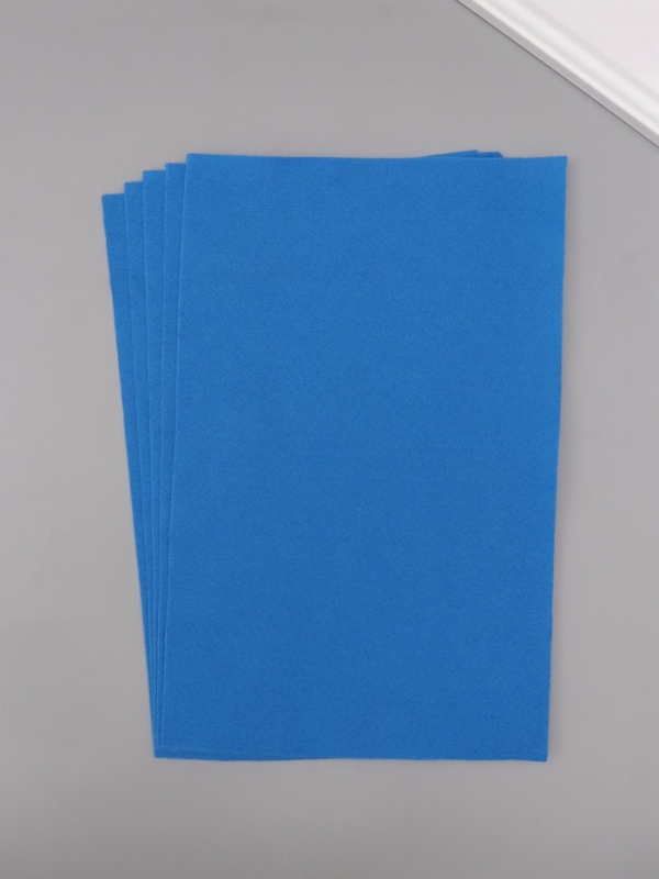 Фетр мягкий 1.5 мм Фетр мягкий 1.5 мм "Синий" набор 5 листов 20х30 см