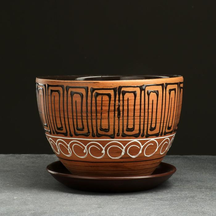 Горшок цветочный Египет 4л с подставкой Горшок цветочный Египет 4л с подставкой