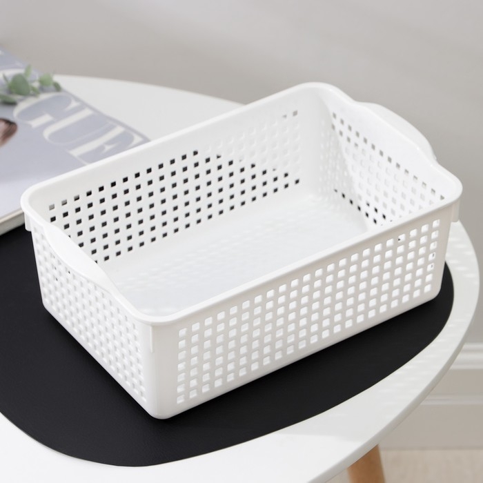 Корзина для хранения «Лофт», 3,8 л, 29,5×18,5×10,5 см, белая