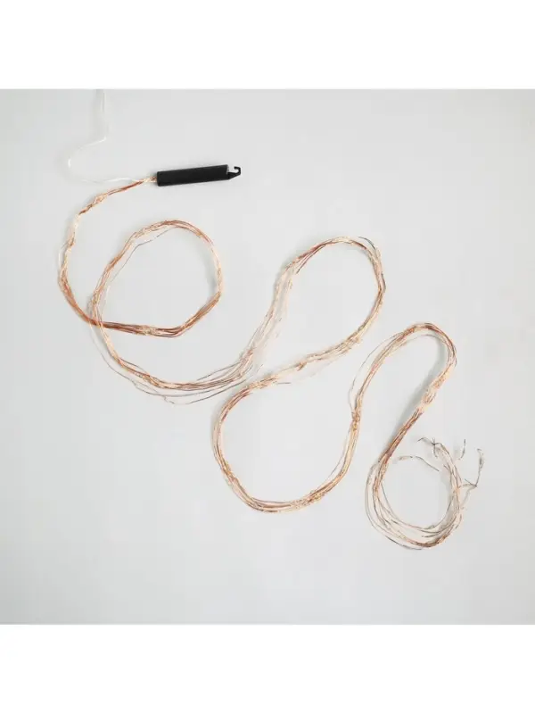 Гирлянда &laquo;Конский хвост&raquo; 10 нитей по 2 м, IP20, медная нить, 200 LED, свечение тёплое белое, 12 В