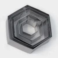 Формы печенья Доляна &laquo;Шестиугольник&raquo;, набор 5 шт., 9.6&times;8.3&times;2.5 см, нержавеющая сталь, серебристые