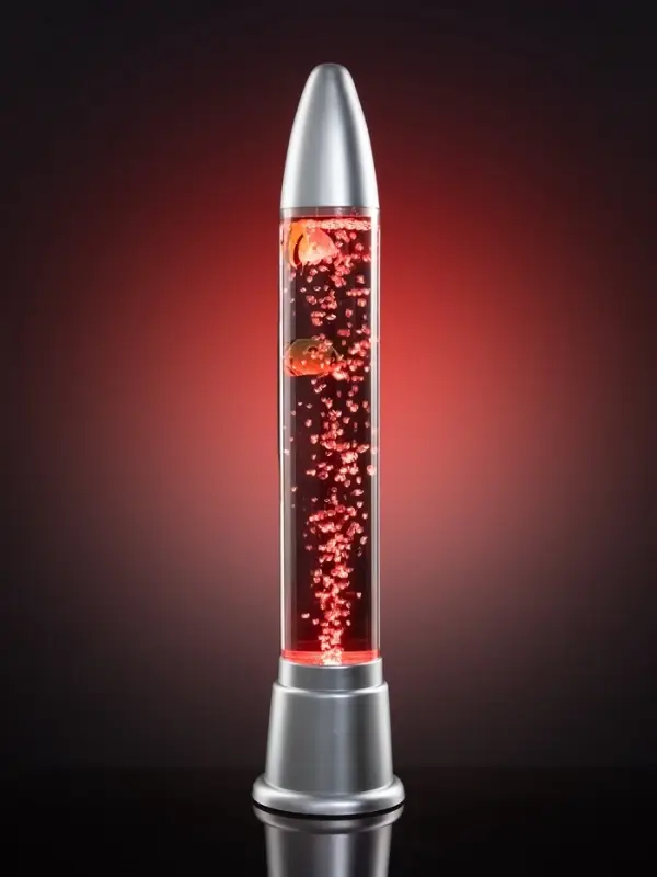 Лава - лампа RISALUX &laquo;Ракета-аквариум&raquo;, подсветка, RGB, от сети 220 В, серебристая, 10&times;10&times;60 см