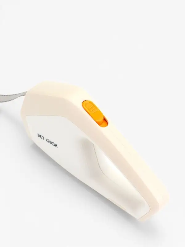 Рулетка - поводок для собак, лента 3 метра, белая, бежевая