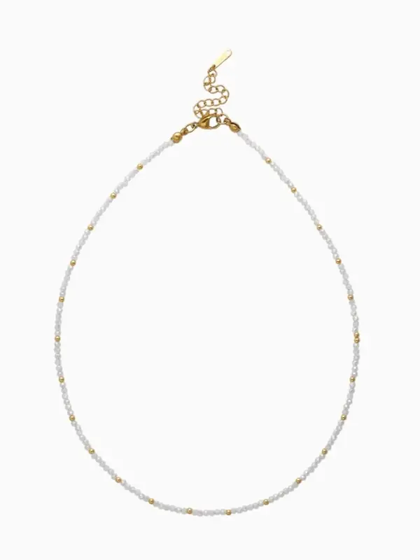 Чокер из бисера «Хрусталь», разноцветный в золоте, 37 см + 5 см доп, цепочка