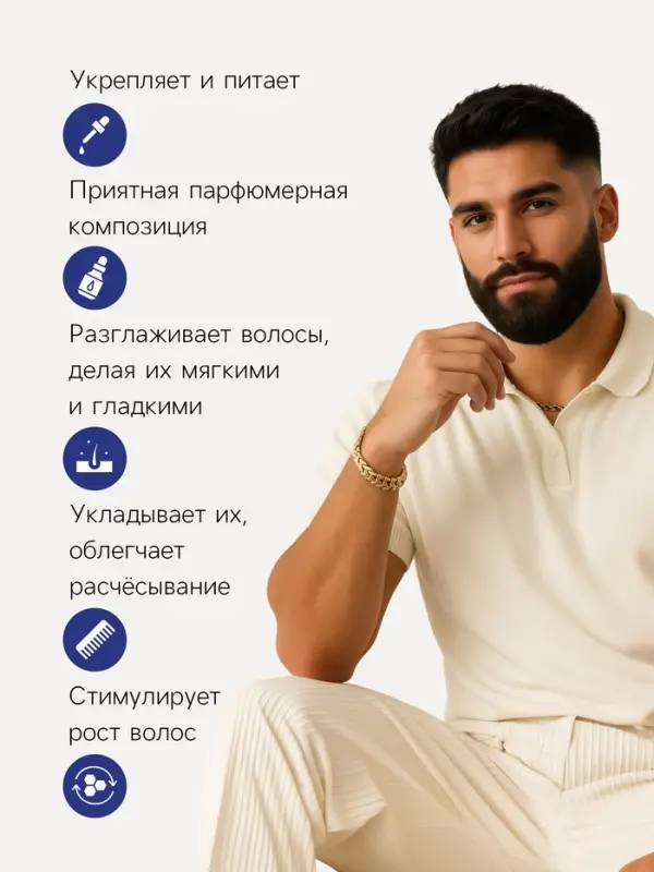 Косметическое масло для бороды и усов, 30 мл