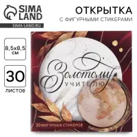 Подарочная открытка со стикерами «Золотому учителю», 30 листов