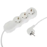 Удлинитель сетевой Luazon Lighting ECO 3 розетки, 10 м, 10 А, 2200 Вт, заземление, белый