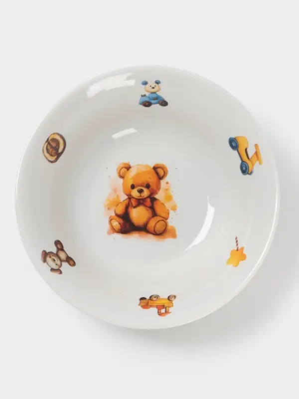 Миска детская Дулевский фарфор &laquo;Мишутка&raquo;, 360 мл, d=15 см, белая