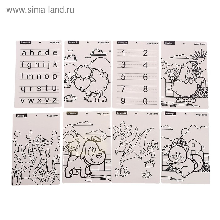 Планшет для рисования 3D «Зайка», с ручками и карточками, цвет МИКС Планшет для рисования 3D «Зайка», с ручками и карточками, цвет МИКС