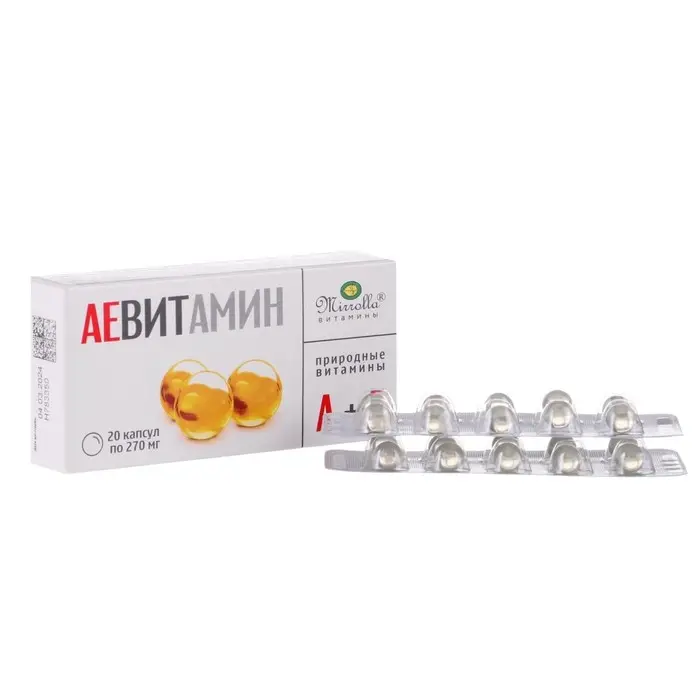 Витамины Е, А Mirrolla &laquo;АЕ ВИТамин&raquo;, 20 капсул