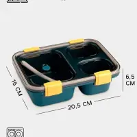 Ланч - бокс в школу TAKE IT EASY, с ложкой, 850 мл, 20.5&times;15&times;6.5 см, пластик, зелёный