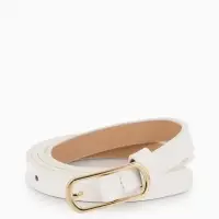 Ремень жен 02-01-01-01, Июнь2515 1,5*0,3*110 см, без винта, пряж золото, 1 прокол, белый