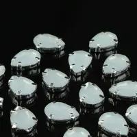 Стразы пришивные &laquo;Капля&raquo;, в цапах, 10&times;14 мм, 20 шт., белые