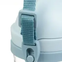 Поильник - непроливайка детский с силиконовой трубочкой и грузиком, от 9 мес., 350 мл., на ленте, цвет голубой, Крошка Я