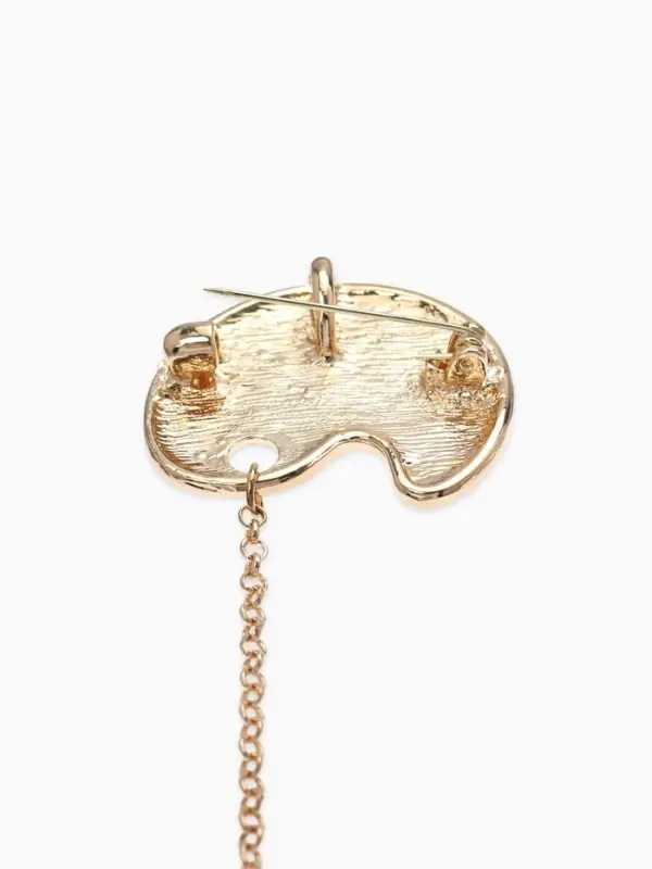 Брошь-кулон &laquo;Палитра с кистью&raquo;, разноцветная в золоте