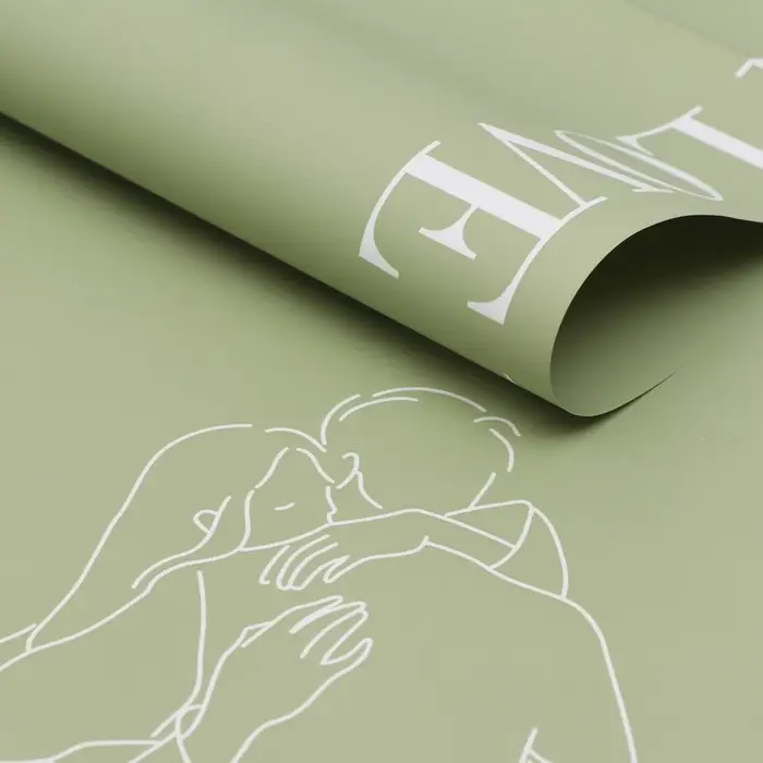 Плёнка в листах для цветов и декора, зеленый, 58×58 см Плёнка в листах для цветов и декора, зеленый, 58×58 см