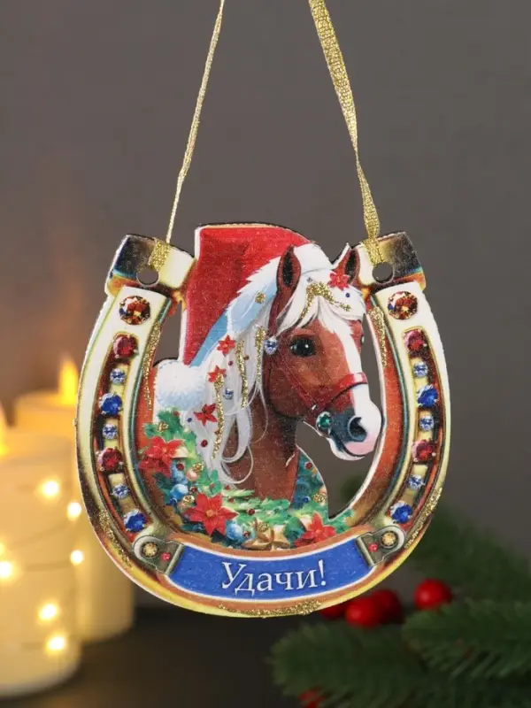 Набор сувениров «Подкова с Лошадью», набор 3 шт., 9×9.5 см