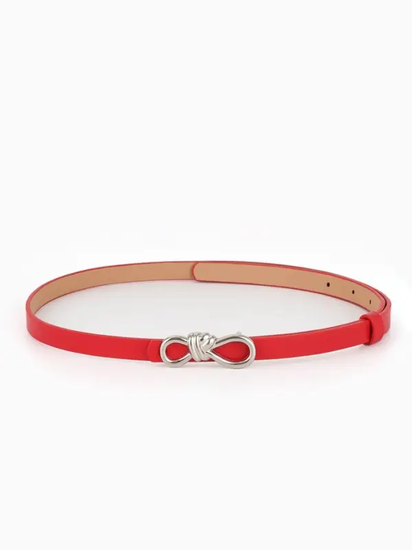 Ремень женский &laquo;Бант&raquo;, серебристая пряжка, 1.5&times;110 см, гвоздик, красный