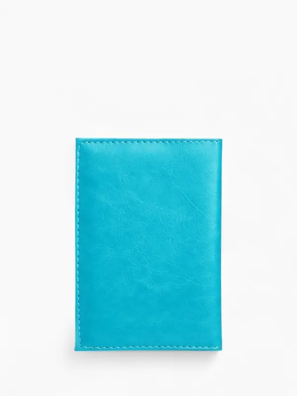 Обложка для паспорта, искусственная кожа, герб 3D, 9.5&times;0.3&times;13.5 см, бирюзовая