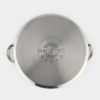Кастрюля Magistro Grande, 5.5 л, d=21.5 см, с крышкой, капсульное дно, индукция, нержавеющая сталь, хромированная