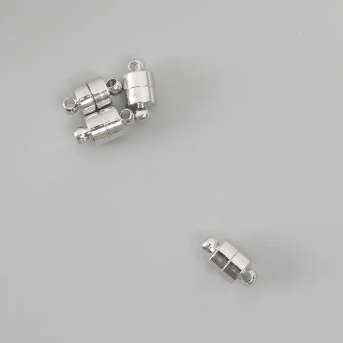 Застёжка магнитная металл серебро 0,7х1,2х0,7 см (набор 2 половинки)