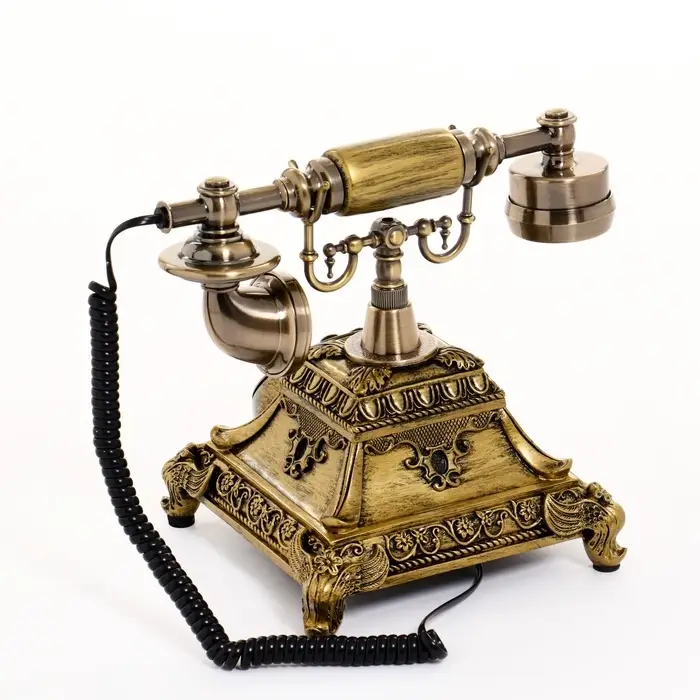 Ретро-телефон &laquo;Амес&raquo;, громкая связь, 18&times;24&times;25 см, позолота