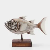 Сувенир "Рыба" дерево 25х7х18 см, цв. белый