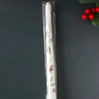 Свеча античная новогодняя 255х22 мм с декором, зимняя