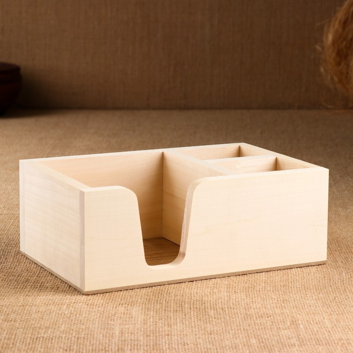 Подставка Подставка "Прямоугольник" из ЛИПЫ, с 3мя отсеками, 15×23×8,5 см