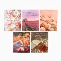 Набор мини-открыток в коробке со скрепками «Цветы», 35 штук, 8 x 10 см Набор мини-открыток в коробке со скрепками «Цветы», 35 штук, 8 x 10 см