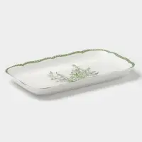 Блюдо для подачи WY Bloomware, 25&times;14&times;2.5 см, фарфор, зелёное/белое