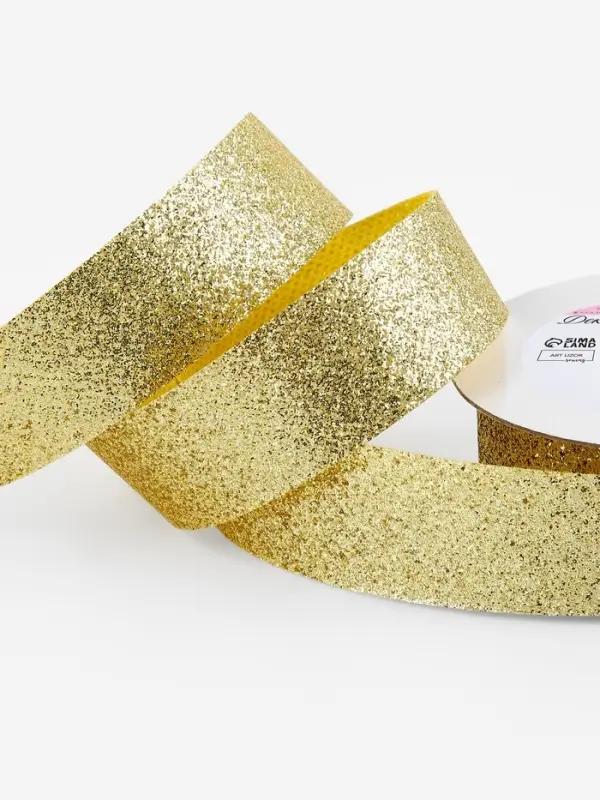 Лента декоративная &laquo;Блёстки&raquo;, 25 мм, 9.1&plusmn;0.5 м, цвет золотой