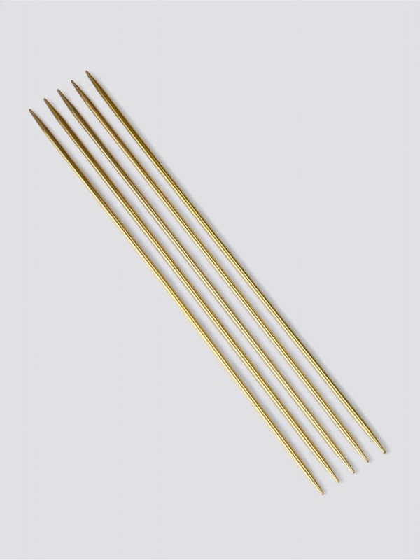 Спицы для вязания чулочные 15см d2мм (5шт) PVC-пакет алюминий золото АУ Спицы для вязания чулочные 15см d2мм (5шт) PVC-пакет алюминий золото АУ