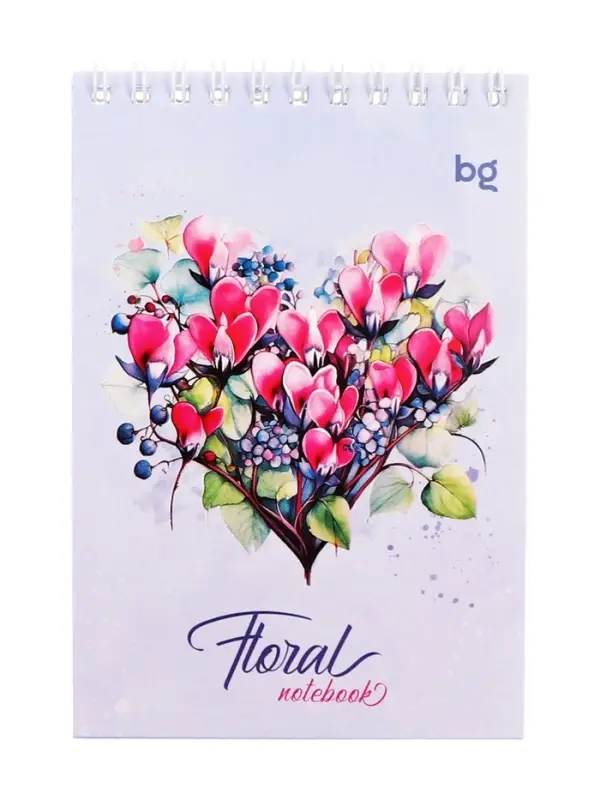 Блокнот А6, 40 листов в клетку, Floral notebook, на гребне, МИКС