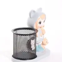 Фигура - карандашница&laquo;Девочка с лисой&raquo; полистоун, 14.5&times;8&times;14.5 см