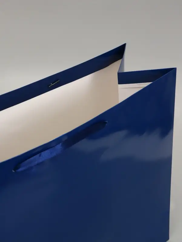 Пакет подарочный ламинированный горизонтальный "Синий", XL 49 &times; 40 &times; 19 см