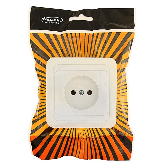 Розетка одноместная Luazon Lighting  Розетка одноместная Luazon Lighting "ЕКБ", 10 А, скрытая, без з/к, белая