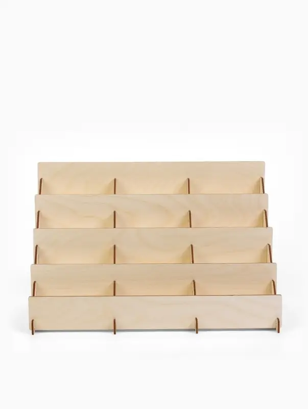 Подставка под открытки 12 ячеек по 12 см, 38.1&times;23&times;25 см, толщина 3 мм, бежевая