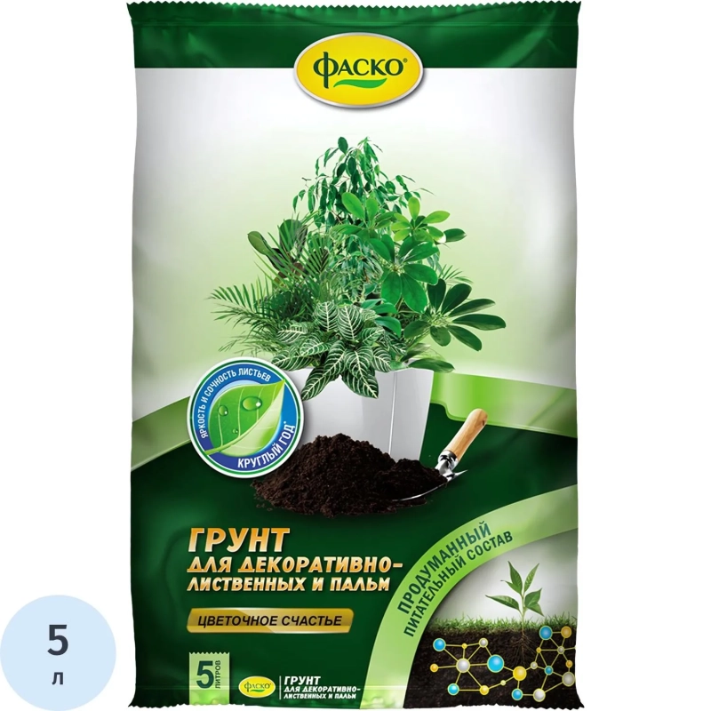 Грунт для декоративно-лиственных Фаско Цветочное счастье 5л Тп0101ЦВС01