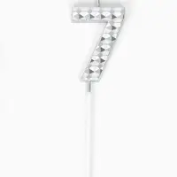 Свеча для торта &laquo;Элемент&raquo;, цифра "7" серебро