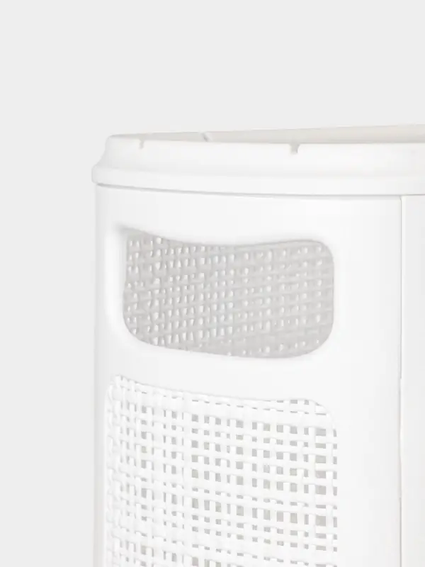 Плетёная корзина для белья с крышкой &laquo;Лён&raquo;, 60 л, 43&times;20&times;80 см, белая