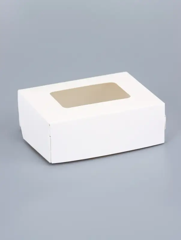 Контейнер навынос, с окном, белый, 10&times;8&times;3.5 см