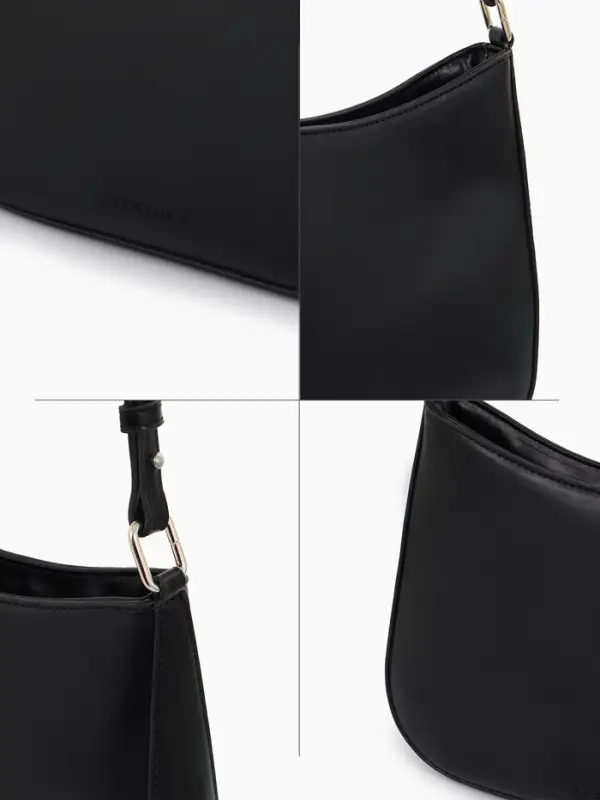 Сумка женская багет TEXTURA на молнии, 28&times;6&times;17 см, чёрная