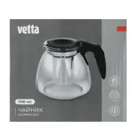 VETTA Чайник заварочный 1100мл, ситечко из нерж.стали, стекло, полипропилен