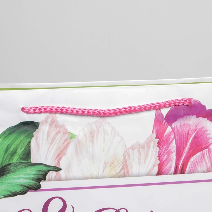 Пакет подарочный ламинированный горизонтальный, упаковка, «С днём 8 марта», L 28 х 38 х 9 см Пакет подарочный ламинированный горизонтальный, упаковка, «С днём 8 марта», L 28 х 38 х 9 см