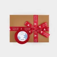 Лента атласная &laquo;С Новым годом и Рождеством!&raquo;, 2.5 см &times; 23&plusmn;1 м, красная