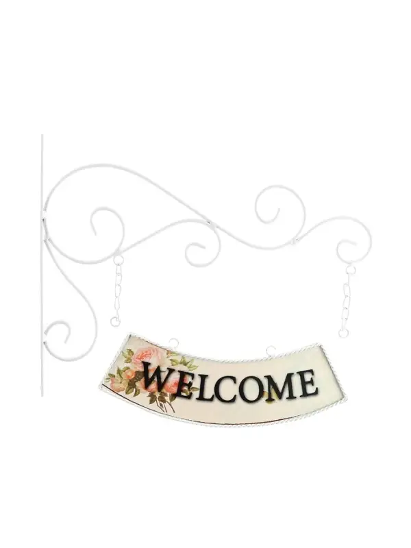 Часы настенные двусторонние, на подвесе WELCOME, d=23 см, 47&times;31 см, 2хАА, белые