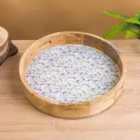 Поднос круглый с бортиками &laquo;Оттенки сирени&raquo;, 35&times;35&times;6.5 см, дерево манго