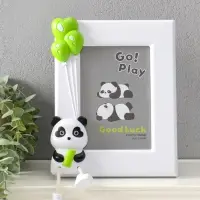 Фоторамка пластик 13х18 см "Пандочка с бамбуком" белый, вертикаль 3,5х19х24,5 см